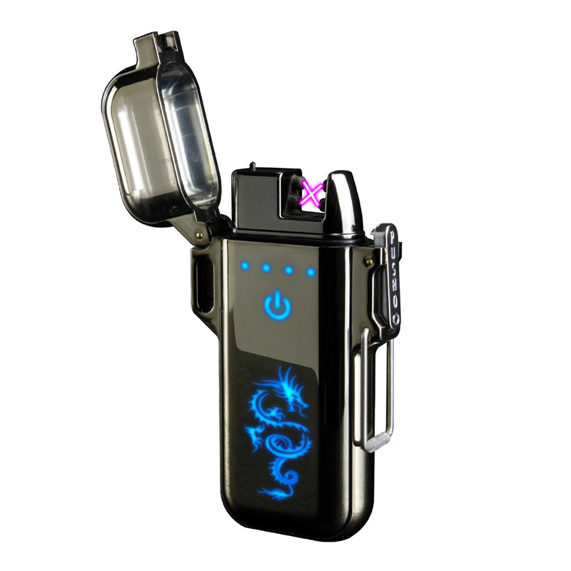 Waterproof touch lighter sensitive double arc lighter outdoor portable cigarette lighter usb