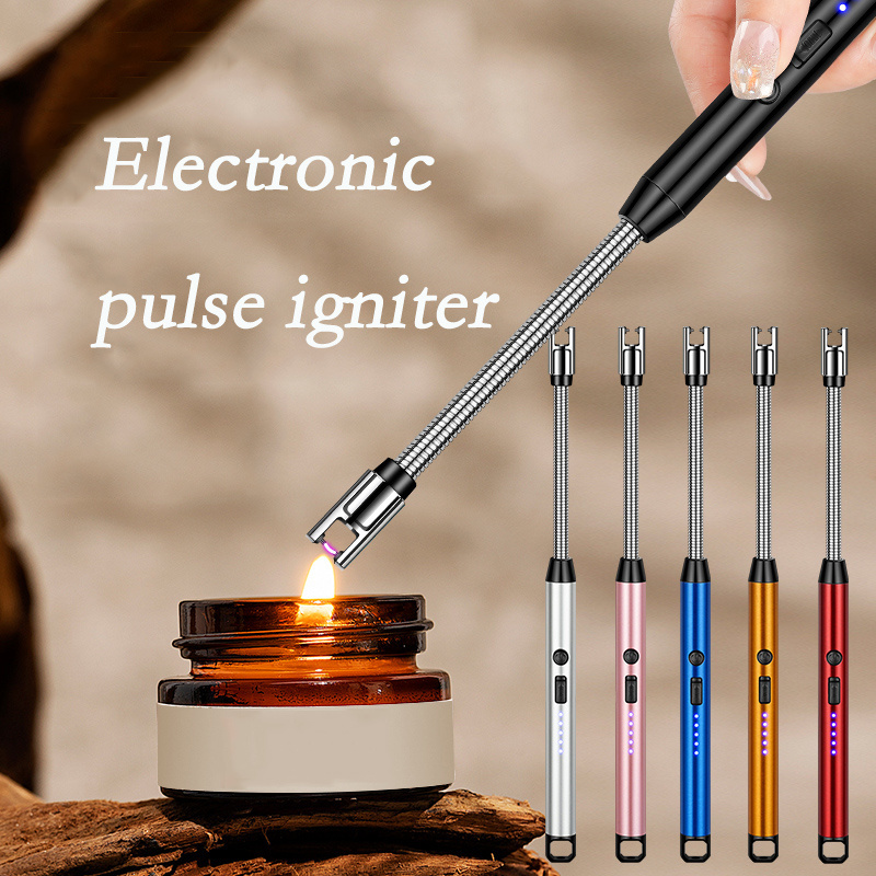 New USB Arc Charging Pulse Igniter 360 Degree Rotating Kitchen Lighter Durable and Wind-Resistant