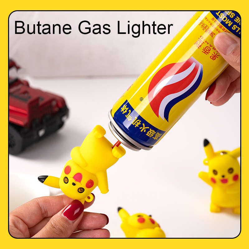 Cartoon Pikachu open flame lighter with light inflatable other lighters