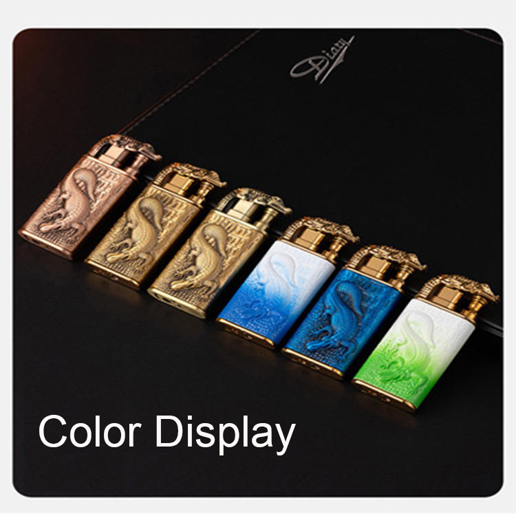 Upgrade 3D relief crocodile double fire lighter classic crocodile lighter torch open flame lighter