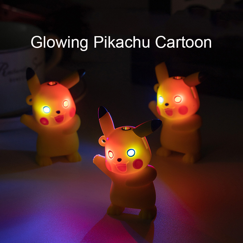 Cartoon Pikachu open flame lighter with light inflatable other lighters