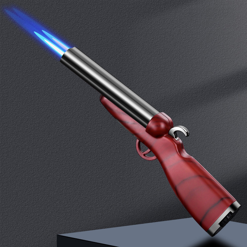 2023 Hot Selling Toy Gun Shape Lighter Dual Fire Blue Flame Torch Lighter Cigar Accessories Lighter Smoking Accessories