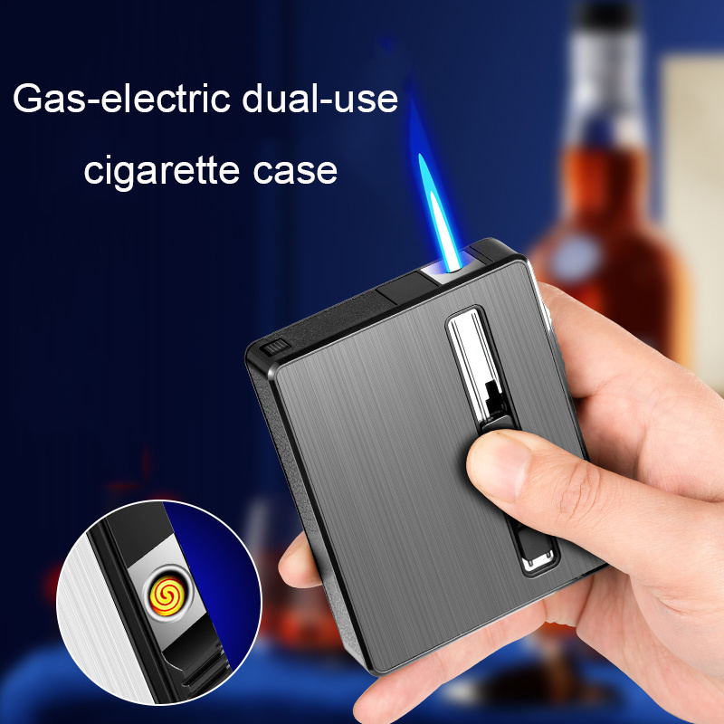 New electric dual-use cigarette case torch electronic lighter cigarette case moisture-proof pressure-resistant cigarette case