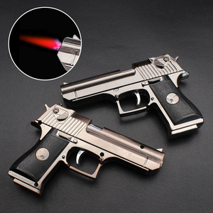 Classic gun lighter red flame torch lighter mini military style outdoor toy lighter