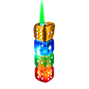 New dice green torch lighter windproof colored light lighter inflatable lighter