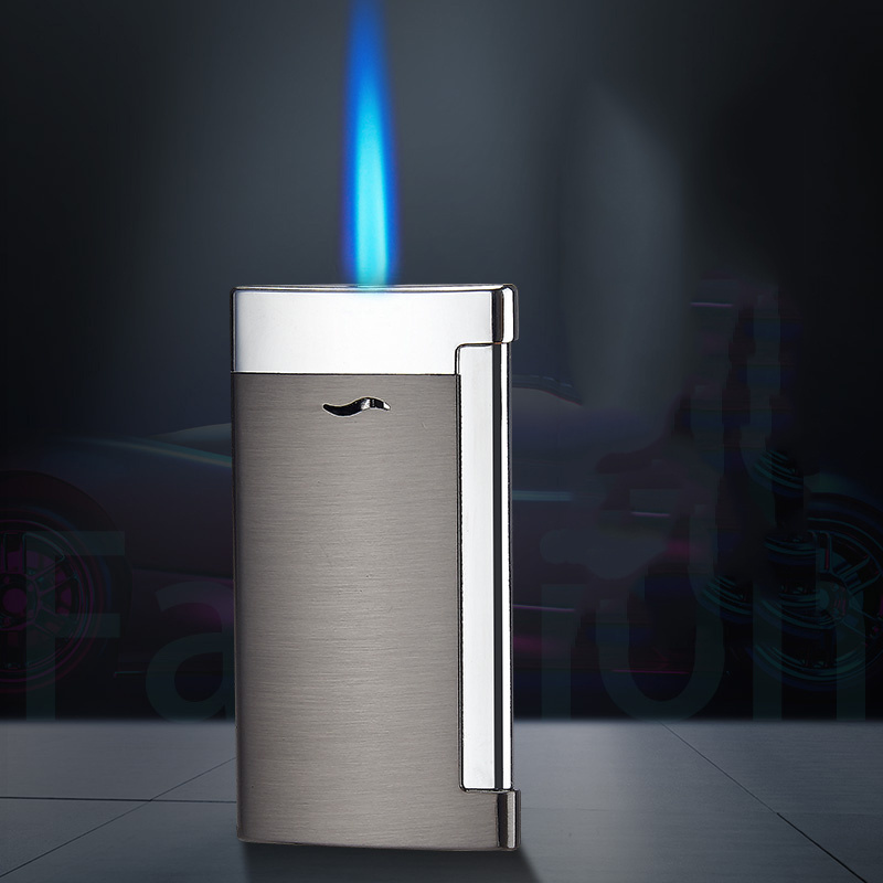 Mini custom windproof Cigarette luxury lighter metal blue flame lighter torch lighter for cigar