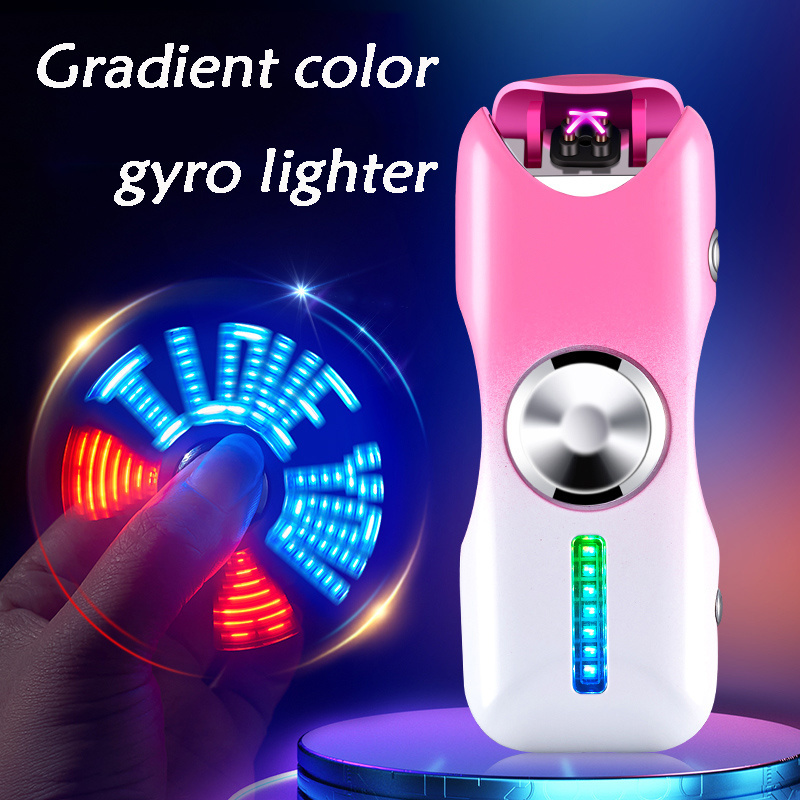 High-Appearance Gradient Dual Arc Lighter USB Charging Windproof Creative Fidget Spinner New Portable Lighter Gift