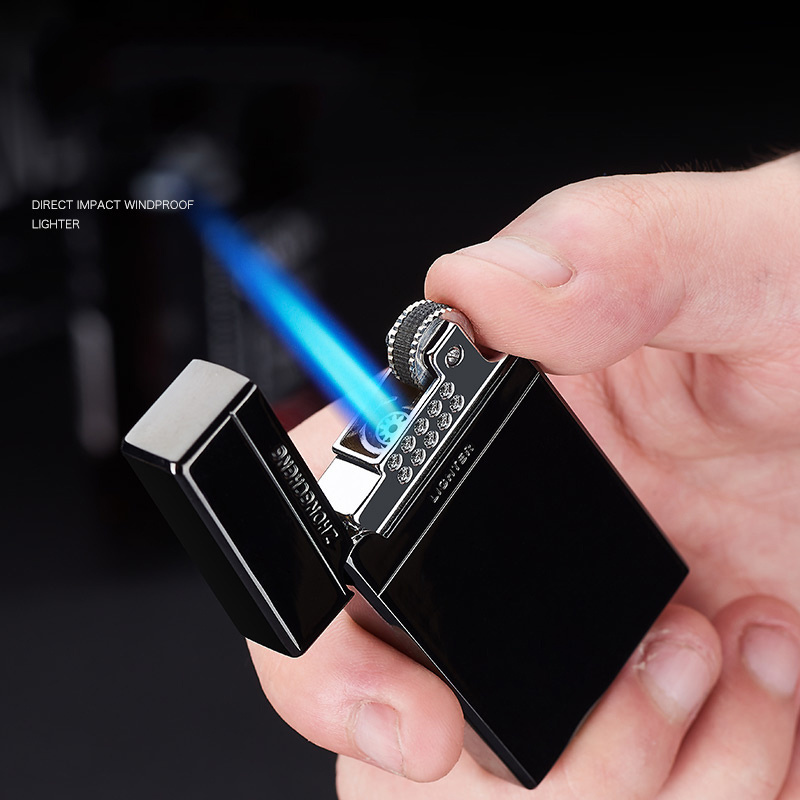 High quality windproof jet blue flame cigarette lighter mini torch lighter with adjustable