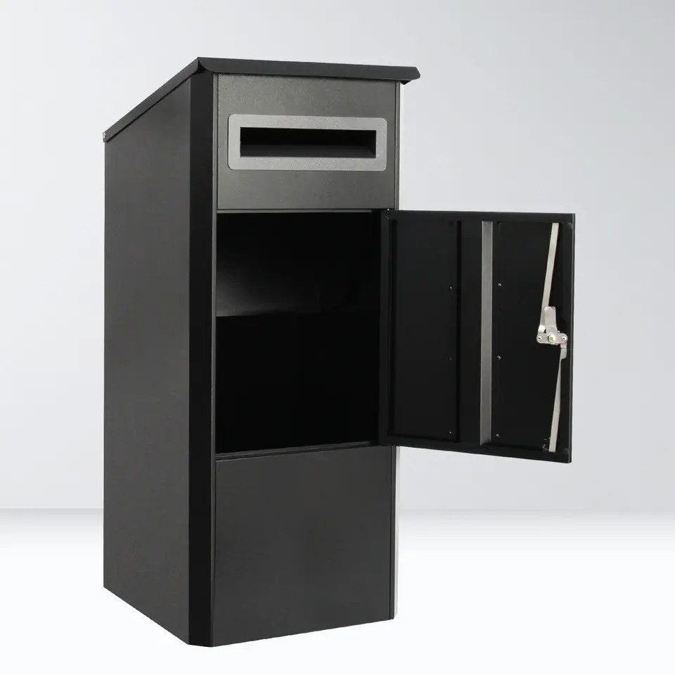 Parcel Drop Box Galvanized Mailboxes ODM Letterboxes Stainless Steel Metal Outdoor Smart Lockable Wall Mounted Drop Mailbox OEM