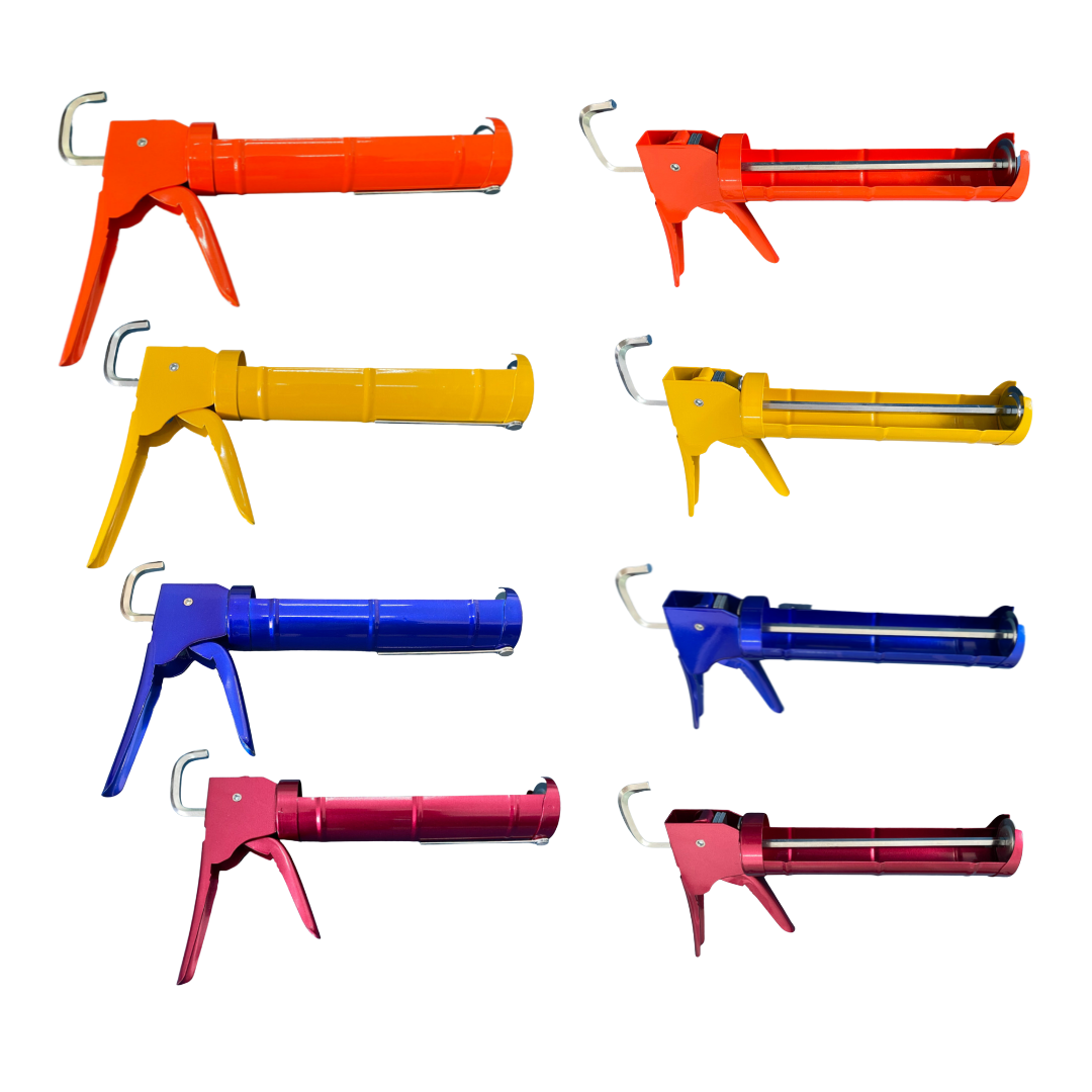 OEM Caulk Gun Skeleton Silicone Hot Sale Building and Construction Zinc Alloy Spray Foam Insulation Gun Black Yellow Red Blue