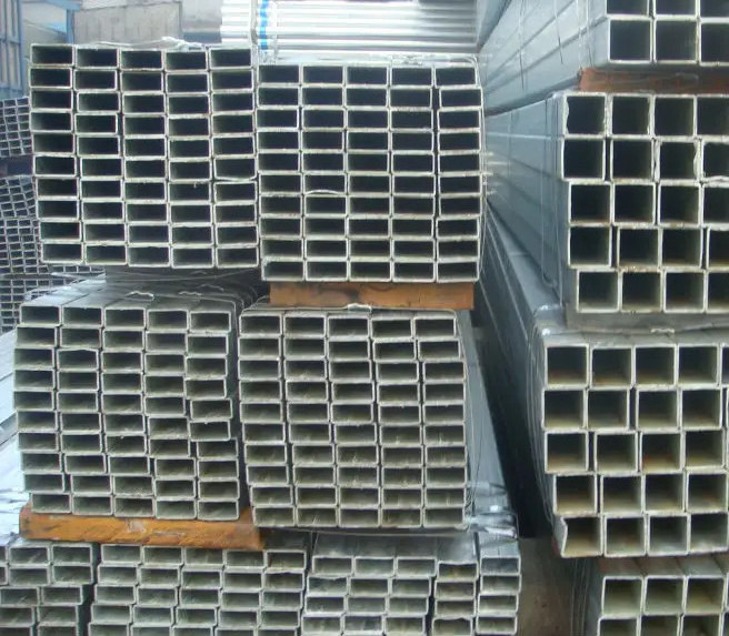 Customized Hot Dipped Square Tube Hollow Steel Metal Tube Pipe Factory Galvanized Steel Rectangular Pipe Hot Rolled Fence Post