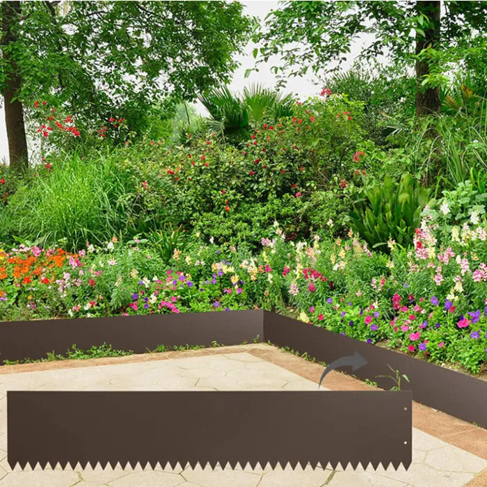 Customized Metal Decor Outdoor OEM Flexible Metal Garden Edging Flower Beds Landscape Edging Kit Steel Raised Edge  ODM