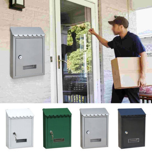 Customized Key Lock Metal Parcel Box OEM Wall Mounted Mailboxes Letterboxes Galvanized Stainless Steel Parcel Box Outdoor ODM