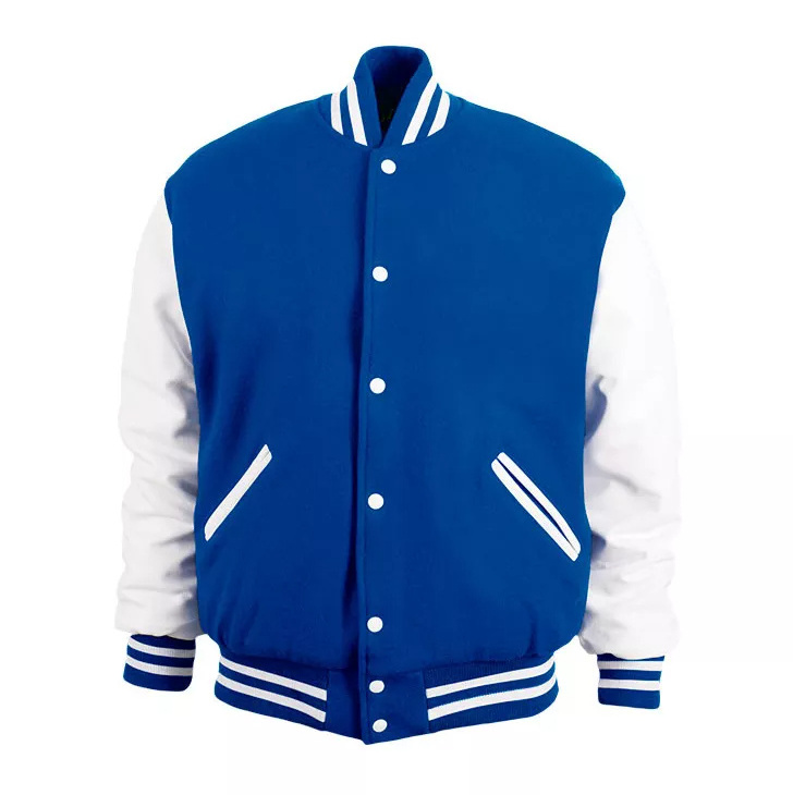 High Quality Letterman Baseball Varsity Jackets Black Leather Sleeves Purple Wool Body Custom