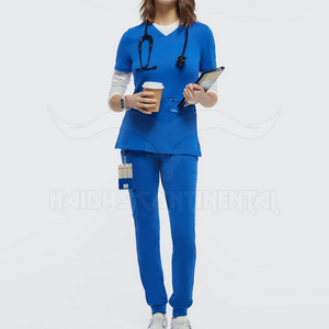 Fashion Men Stretch Hospital Scrubs Uniform Sets Unisex Pharmacy Staff Scrubs Tops Uniform Sets