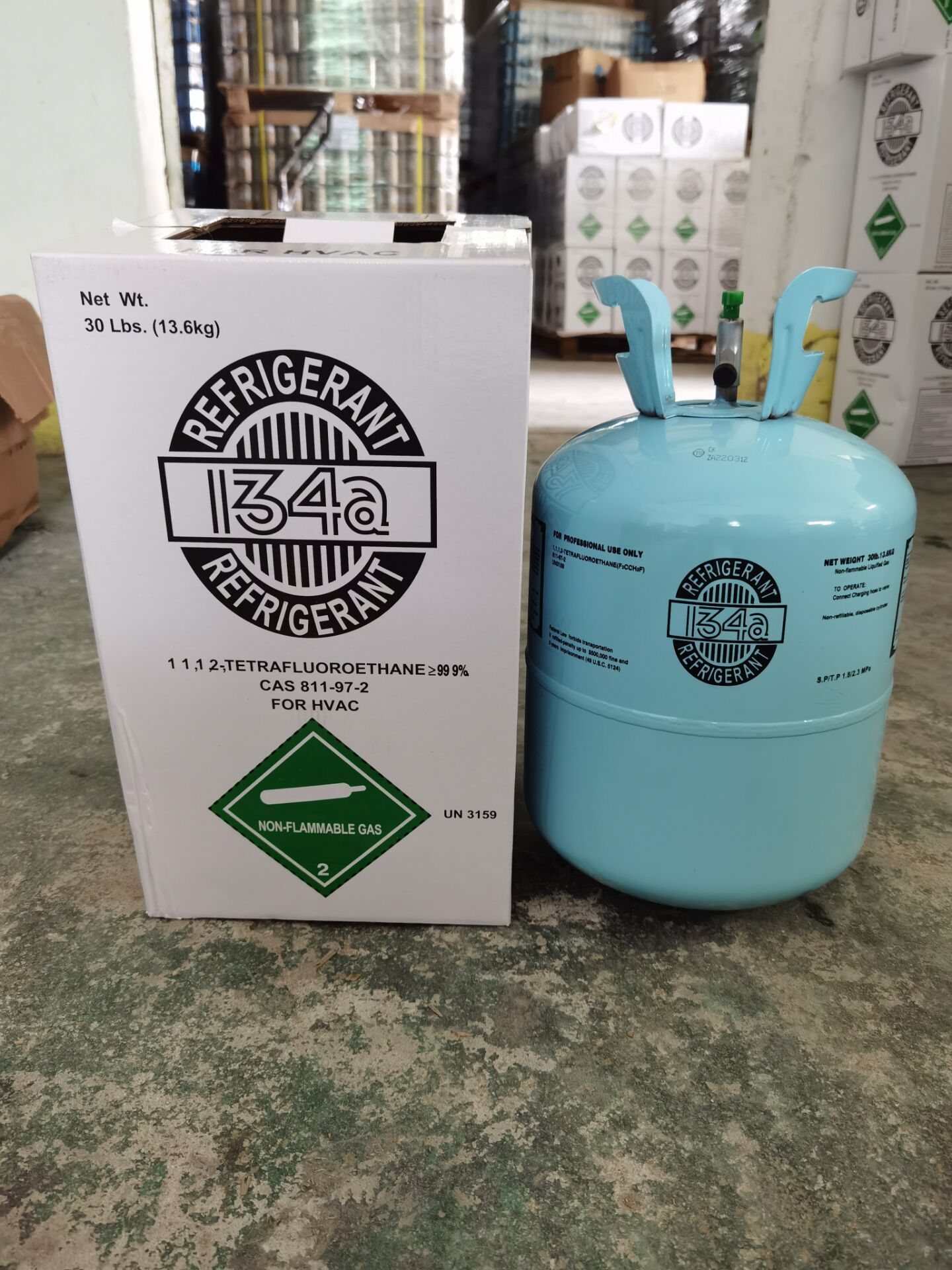 factory price refrigerant gas r134a cylinder 13.6kg