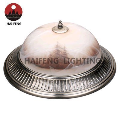 Residential application iron glass E27 retro elegant round decor ceiling light