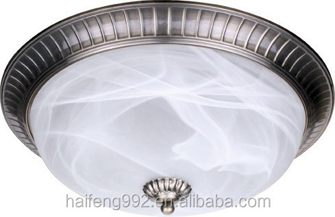 Residential application iron glass E27 retro elegant round decor ceiling light