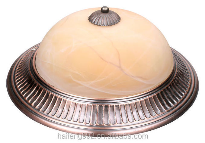 Residential application iron glass E27 retro elegant round decor ceiling light