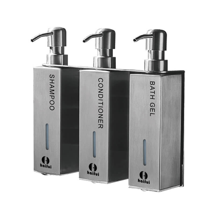 Black Colour Triple Three Heads 304# stainless steel soap dispenser easy refilling wall mount liquid soap dispenser for hotel