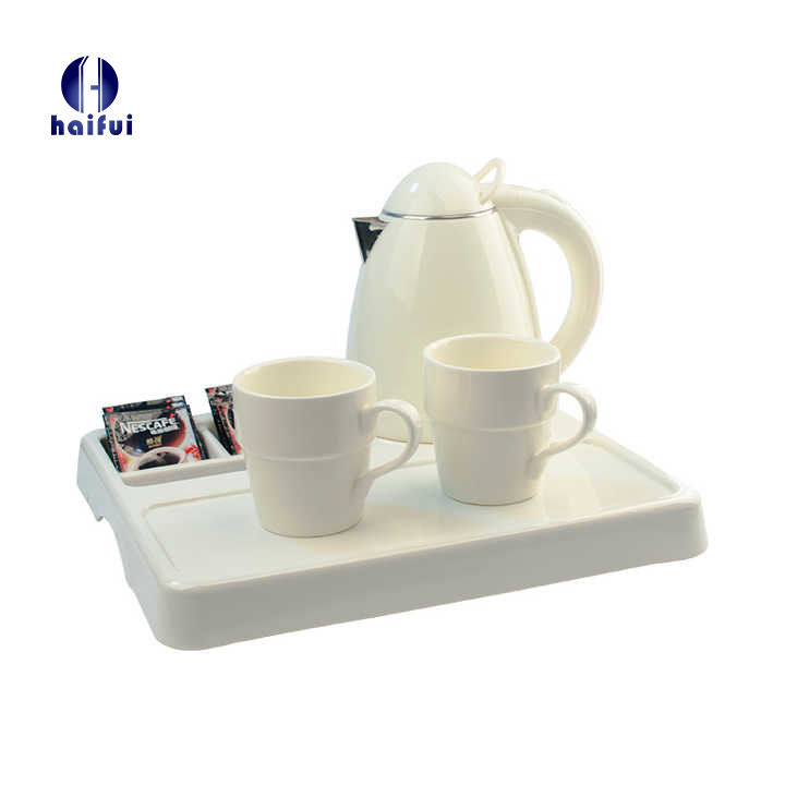 hotel supply electric water kettle with teapot coffee service tray and sachet holder set for hotels