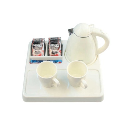 hotel supply electric water kettle with teapot coffee service tray and sachet holder set for hotels