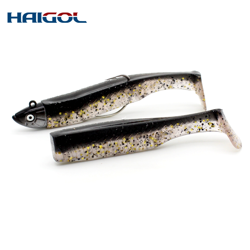 Weedless Minnow Soft Bait with Jig Head KITS 7cm 9cm 12cm 15cm 17cm Fishing Lure Black Texas Eel Shad Anti-corrosion Worm Hooks