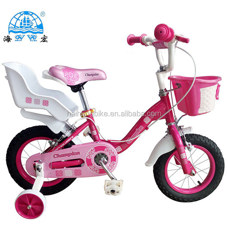 Chile market best selling girls kids bike, white wheels cycle with toy box,12 inch children bike