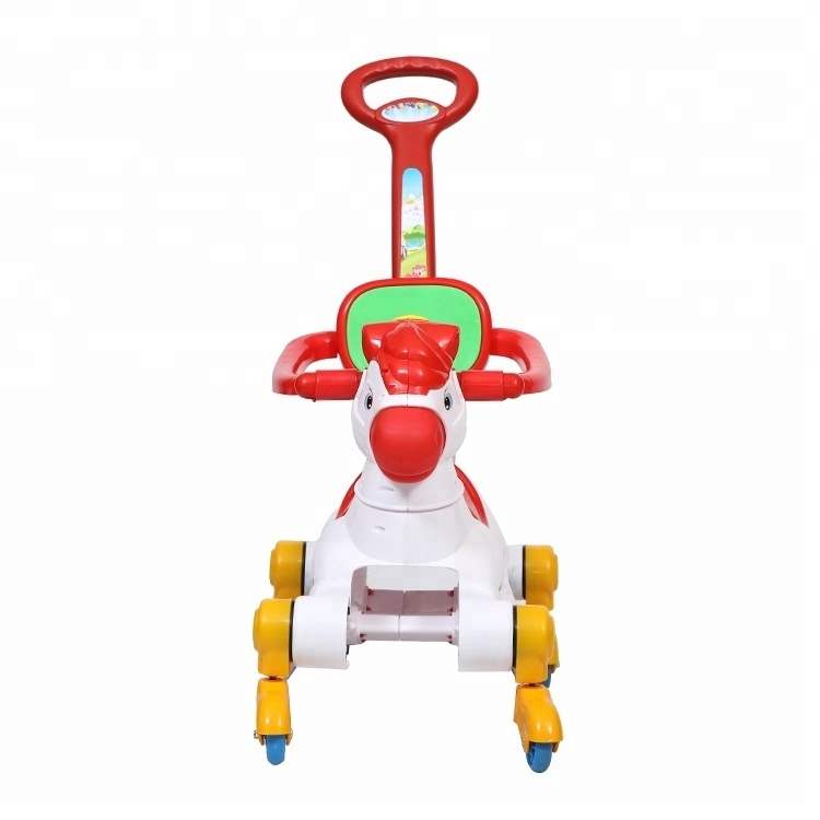 Multi function plastic rocking horse baby walker to ride