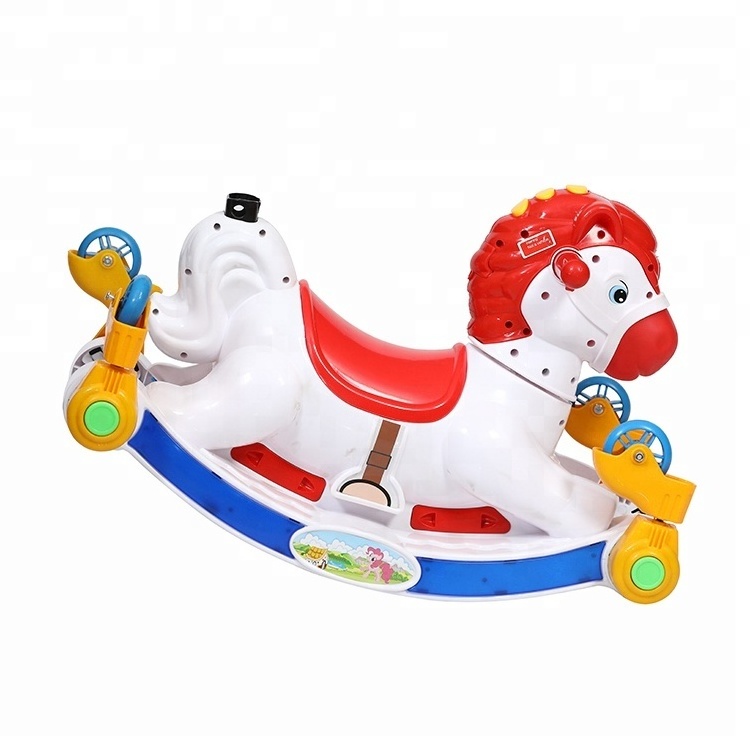 Outdoor ride on toy music rocking horse for kids