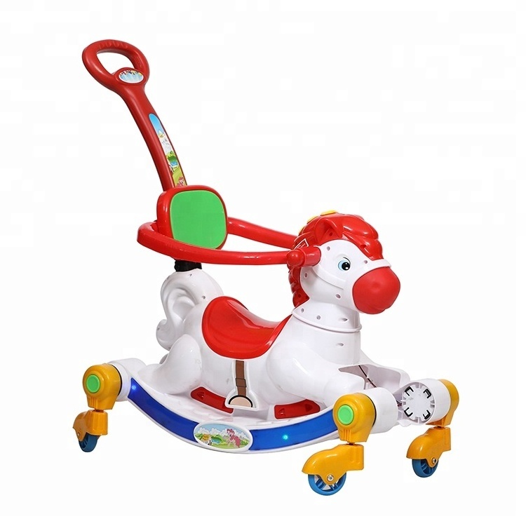 Outdoor ride on toy music rocking horse for kids