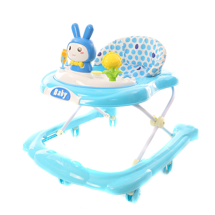 Plastic round baby walker stroller carriage with safety belt