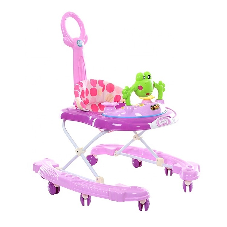 Fashion cartoon fancy 8 wheels baby walker in china