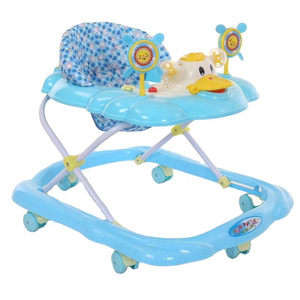 Plastic round baby walker stroller carriage with safety belt