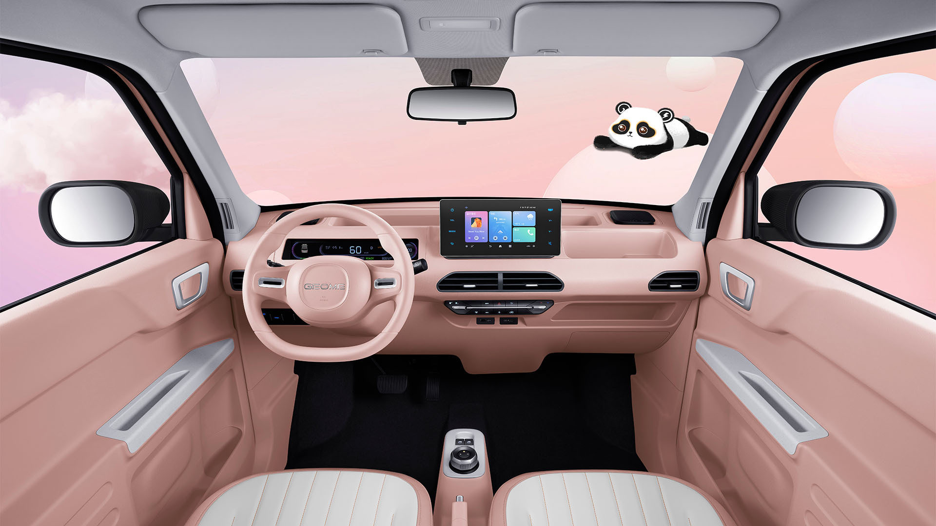 High Quality Pink Geely New Energy Mini Car at a low Price Cheap Electric Car