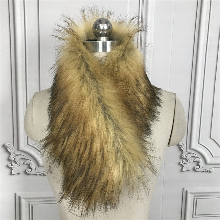 Women Fashion Cheap Price Fake Raccoon Fur Scarf,Faux Fur Collar, Artificial Raccoon Fur Shawl Women Clip Scarf