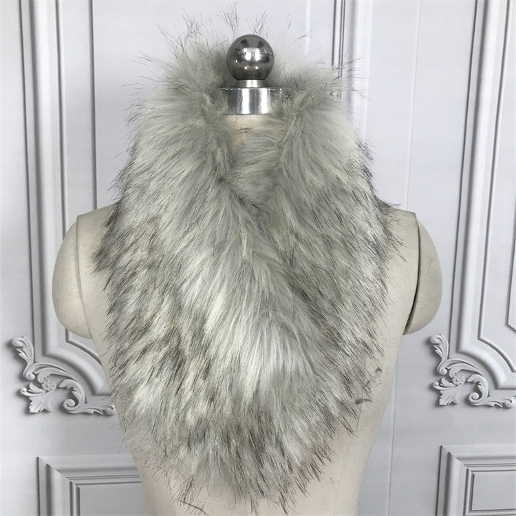 Women Fashion Cheap Price Fake Raccoon Fur Scarf,Faux Fur Collar, Artificial Raccoon Fur Shawl Women Clip Scarf