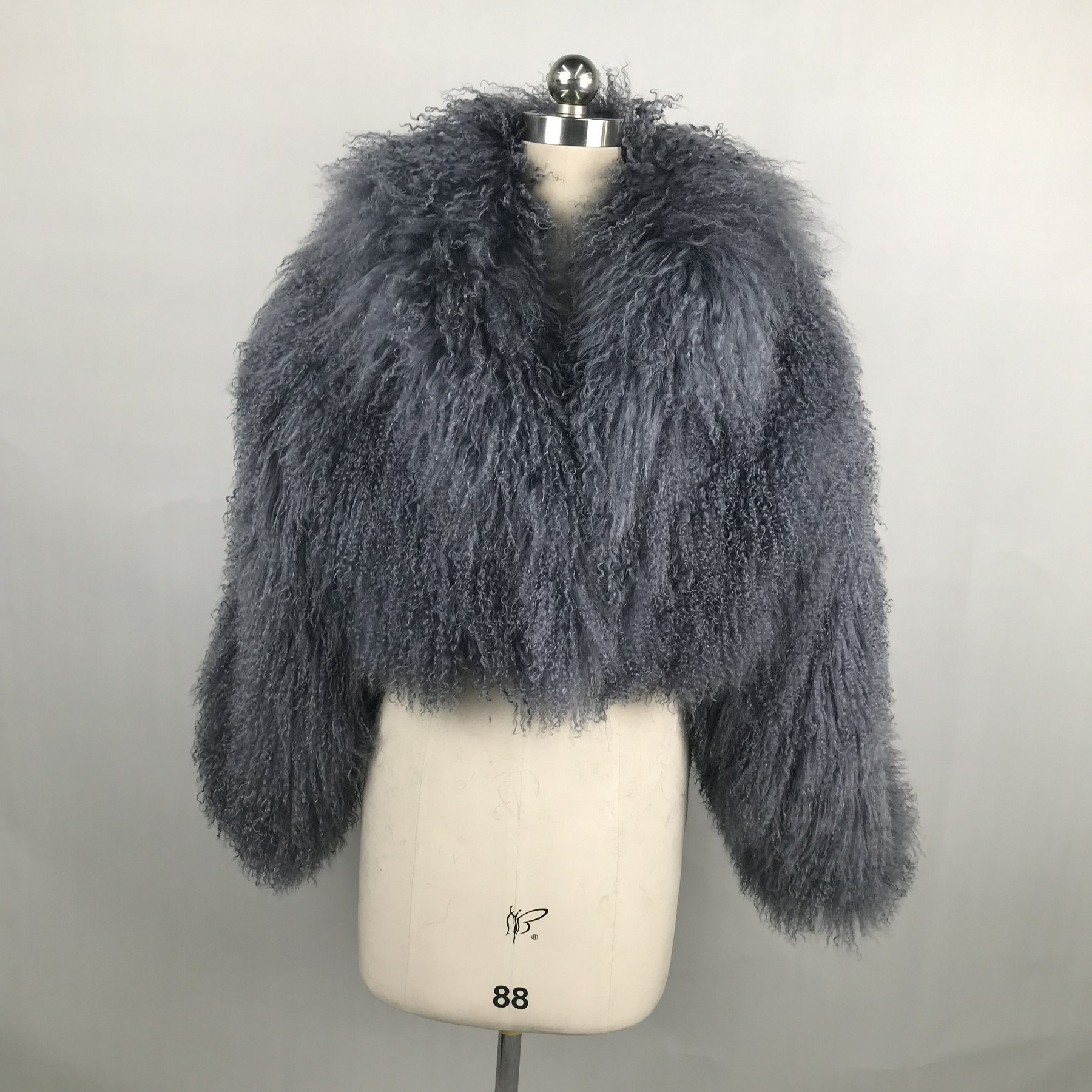 Custom Wholesale New Fashion Design Winter Jacket Green Real Mongolian Lamb Fur Coat short coats with real fur for ladies