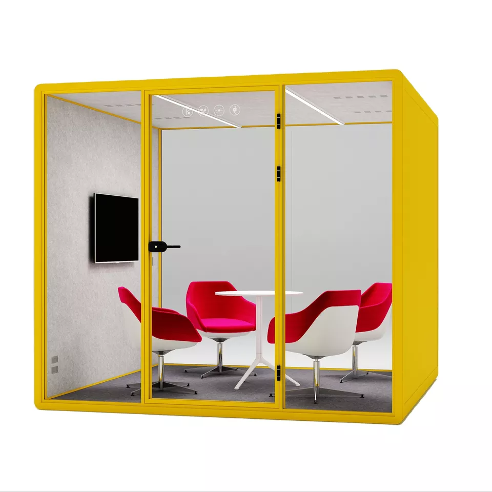 Soundproof box office hushed pods modern office furniture hush meet pods