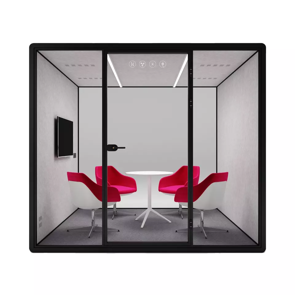 Soundproof box office hushed pods modern office furniture hush meet pods