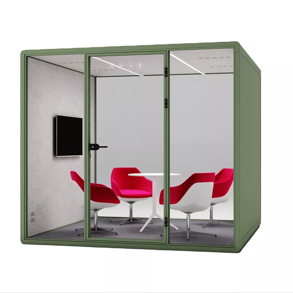 Soundproof box office hushed pods modern office furniture hush meet pods