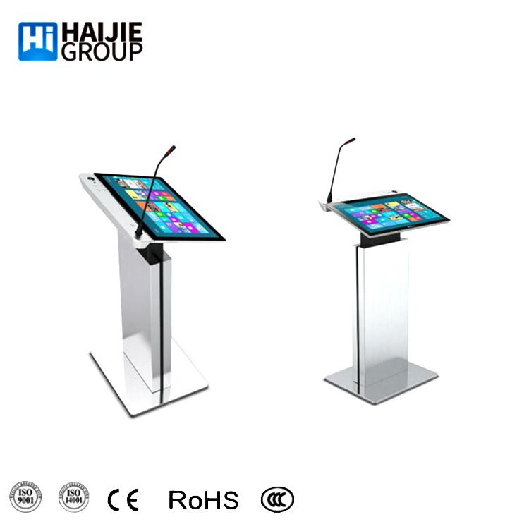 China Manufacturer Classroom Smart Speech Pulpit Church Rostrum Digital Lectern Digital Podium With Interactive Microphone