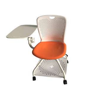 Business Style Folding Modern Plastic Training School Chair With Writing Pad Board