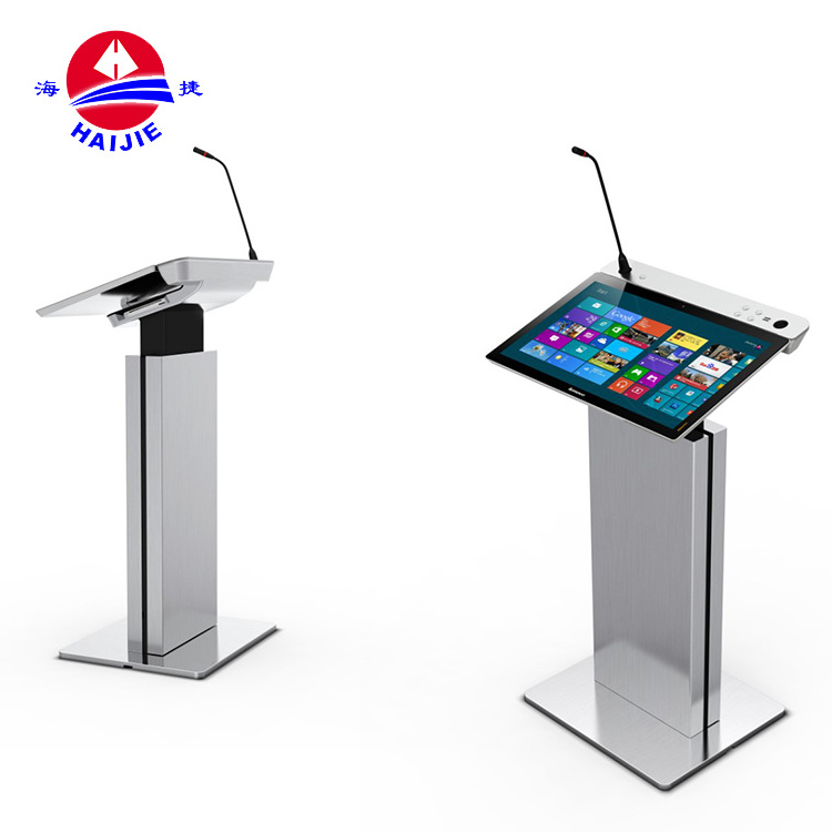 2021 Mobile Cheapmetal Multimedia Smart Speech Lectern For Conference Room