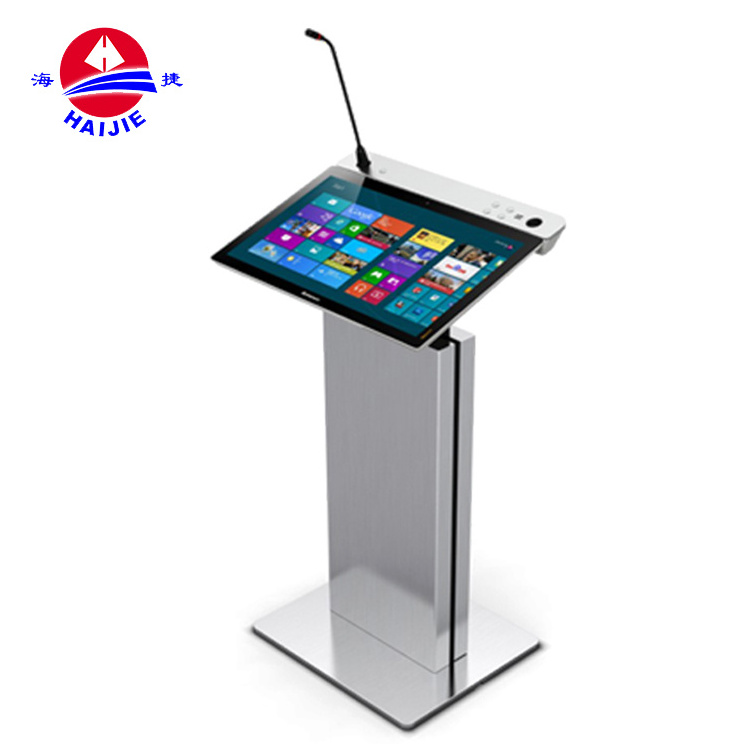 2021 Mobile Cheapmetal Multimedia Smart Speech Lectern For Conference Room