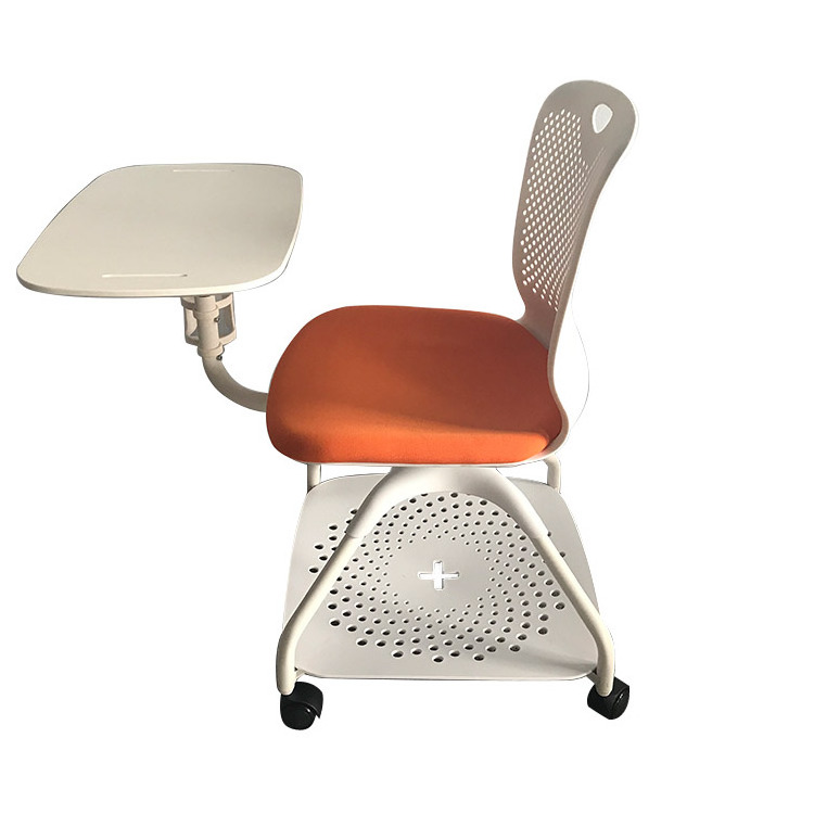 Business Style Folding Modern Plastic Training School Chair With Writing Pad Board