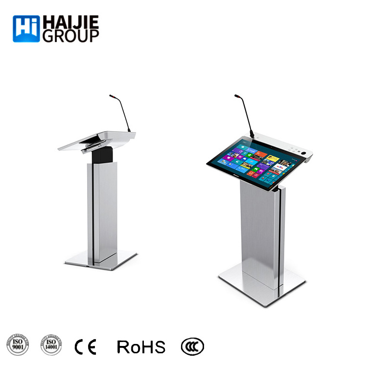 China Manufacturer Classroom Smart Speech Pulpit Church Rostrum Digital Lectern Digital Podium With Interactive Microphone