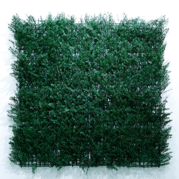 High Quality Faux UV Protected Greenery Fern Plastic 3D Outdoor Decorative Green Backdrop Artificial Grass Wall