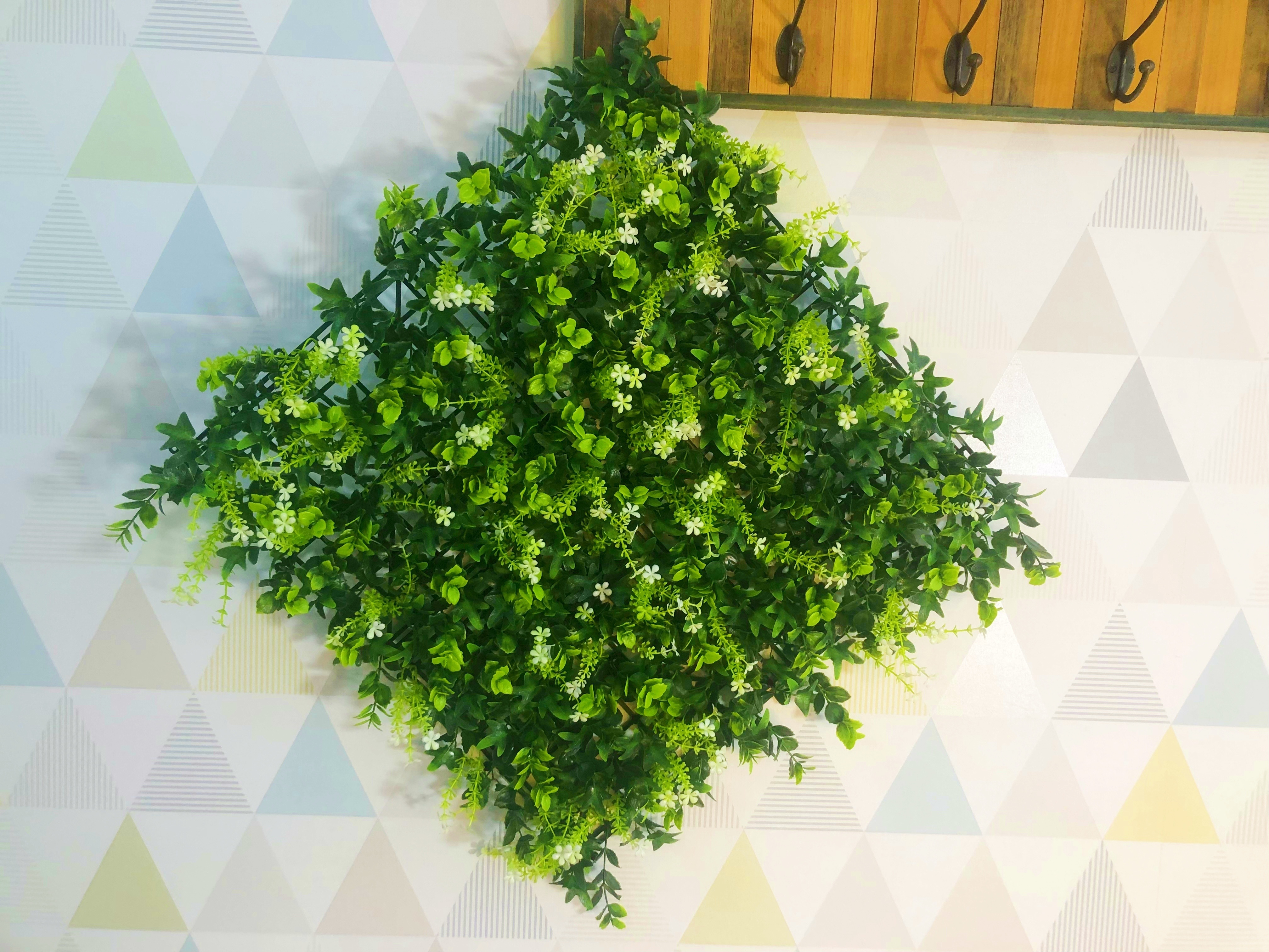 Faux Artificial green Wall Panels Plastic Greenery Foliage artificial grass wall panels for Outdoor Decor Garden