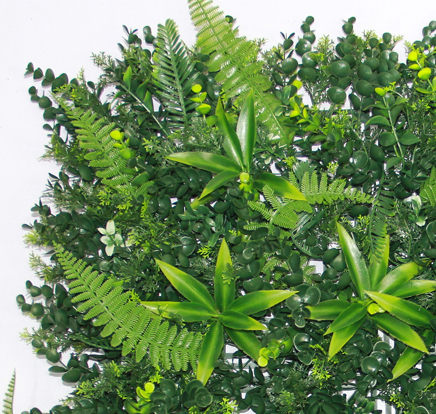 Vertical Garden Green Panel with Boxwood Hedge Artificial Wall Plants featuring UV-Certified Glass and PE Leaf TypeBackdrop